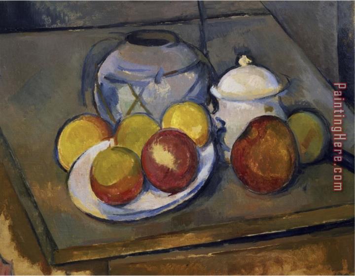 Paul Cezanne Flawed Vase Sugar Bowl And Apples